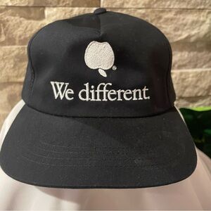 Black Cap with White Embroidery